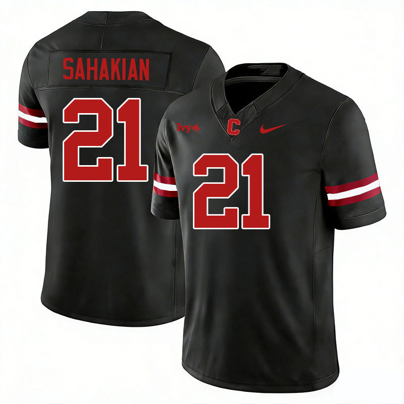 Cornell Big Red #21 Ben Sahakian College Football Jerseys,Uniforms Stitched-Black